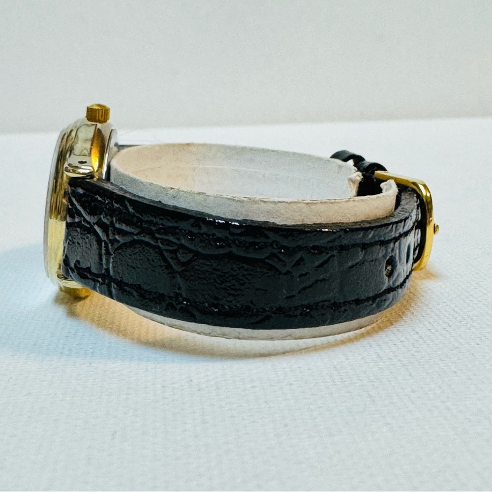 Vintage 1994 Timex Sun/Moon Day/Night Women's Gold Date Watch Black Leather - Picture 6 of 13